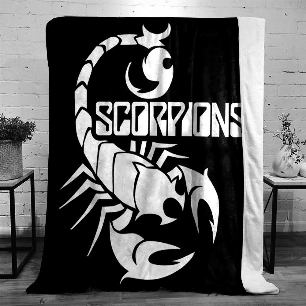 Scorpion Design Black and White printed Flannel blanket for bedroom, living room, sofa, and nap