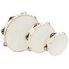 Wood 6 8 10 Inch Hand Held Tambourine Sheepskin Head Single Row Jingles Church Party KTV Musical Educational Rhythm Percussion Instrument Gifts