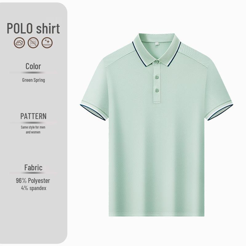 Custom Luxury Ice Silk Polo Shirt - High Elasticity, Short Sleeve Corporate Uniform XL
