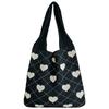 Crochet Tote Bag for Women Heart Pattern Summer Beach Bag Large Capacity Handbag for Vacation Travel