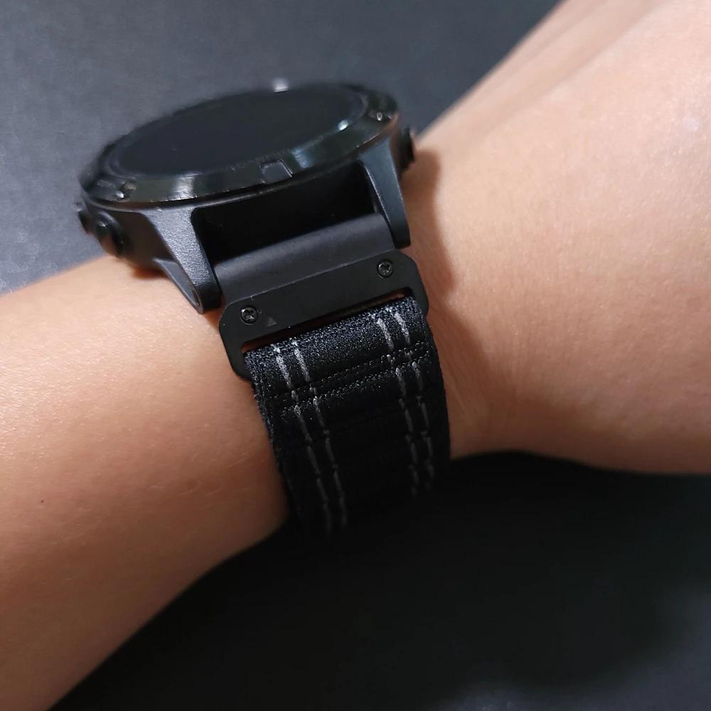 QuickFit 22mm 26mm Sports Nylon Loop Strap For Garmin Fenix 8 E 7 7X 6 6X 5X Plus/Epix Pro Gen 2 47mm 51mm/Enduro 3 2 Watchband