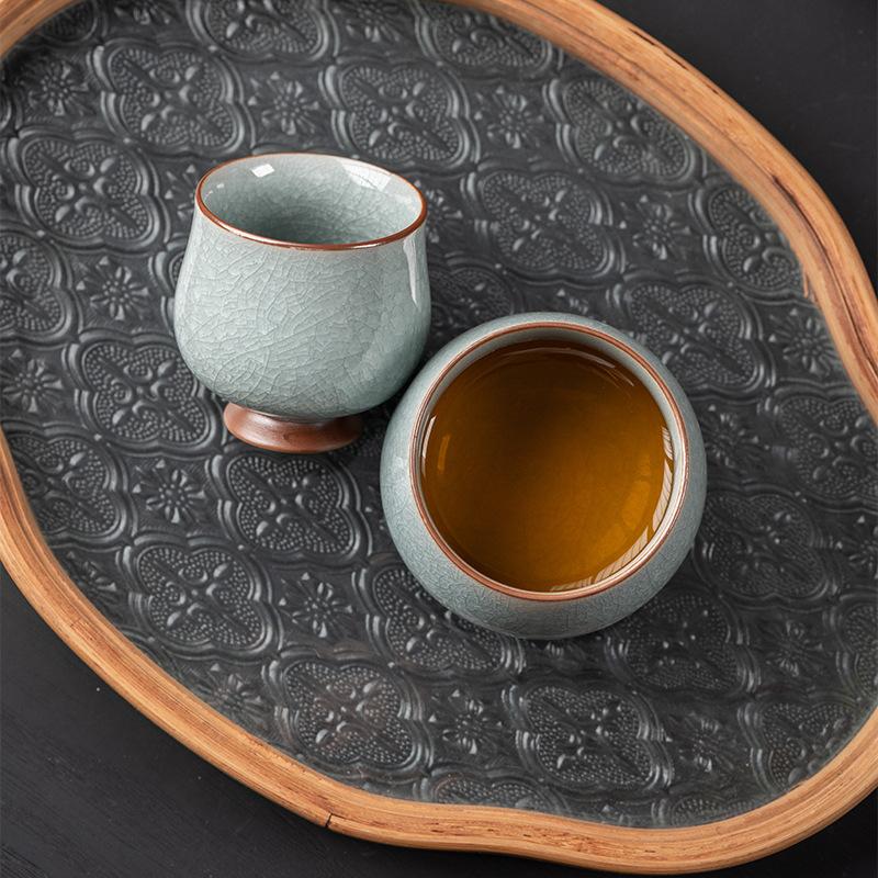 Ice Flower Ru Kiln Master Cup Ceramic Kung Fu Tea Set Personal Special Teacup Tea Cup Single High-end Building Cup