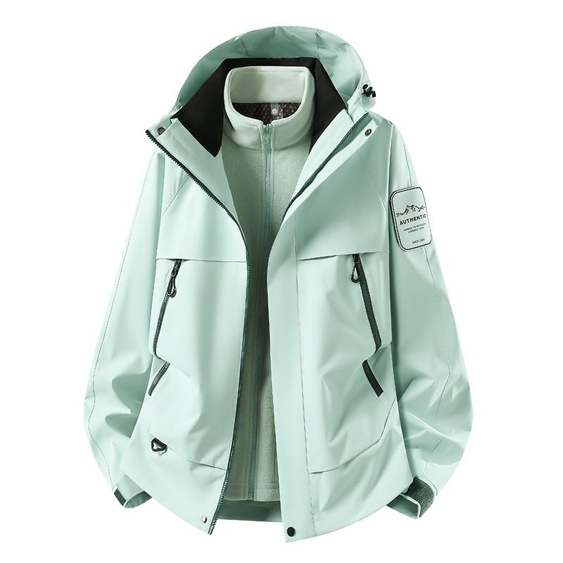 Unisex 2-Piece Outdoor Windproof Breathable Waterproof Hiking Jacket Set Winter Trekking Camping