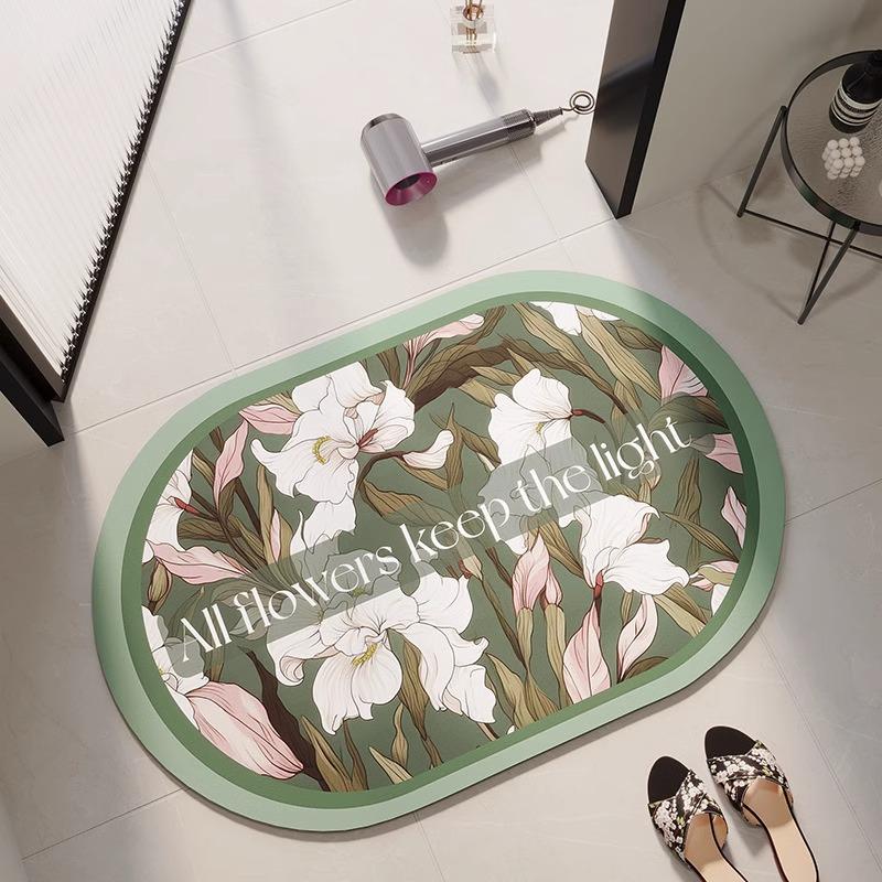 Diatom Mud Mat Bath Area Non-slip Cushion Rural Home Toilet Entry Entry Quick Drying Soft Carpet Foot Mat Moisture-wicking
