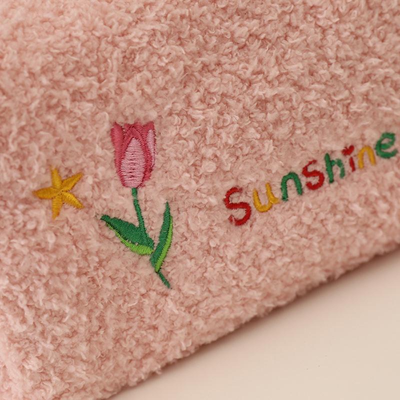 New Plush Storage Bag, Golden Fragrance Makeup Bag, Large Capacity, High-end Toiletries, Portable Travel Japanese Makeup Bag