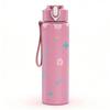 1PC Pastel Heart Dot Seamless Pattern 750ml Color Plastic Sports Water Bottle Leakproof Flip Straw Lid Suitable for Sports Office Home Use