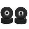 4Pcs 1/10 Scale RC Car Wheels Tires Iron Wheel Hub 1.9 Inch Rubber Tires for 1/10 Remote Control Car Upgrade Accessories Silver
