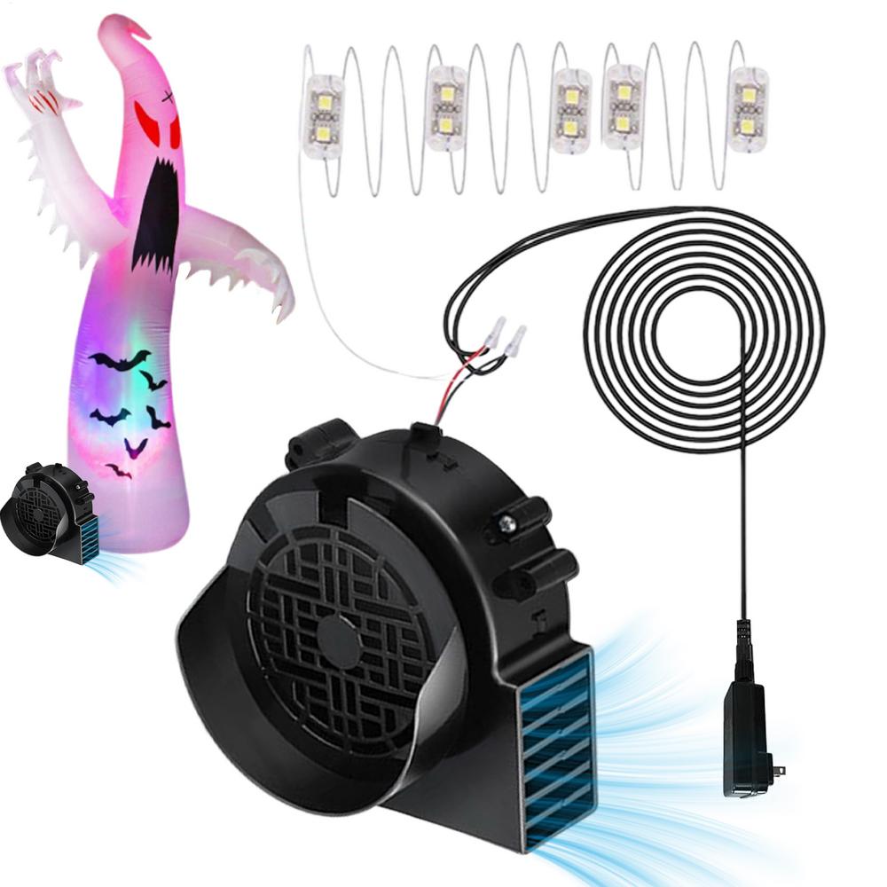 Blower For Inflatables Inflating Decorations Inflator 12V 1.5A Quiet Inflatables Blower With 5 LED Lights For Christmas Beach