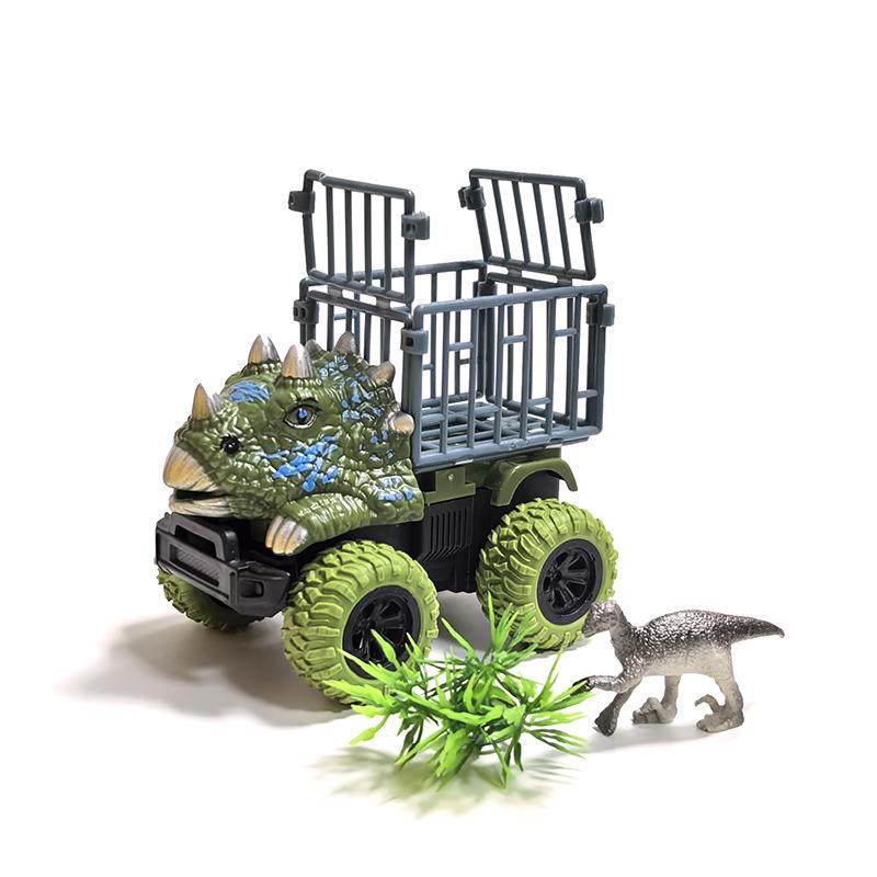 Dinosaur Truck Toys Inertia Car Monster Truck Transport Truck Toys with Dino Figures for Boys Toddlers T-Rex Dinosaur Games