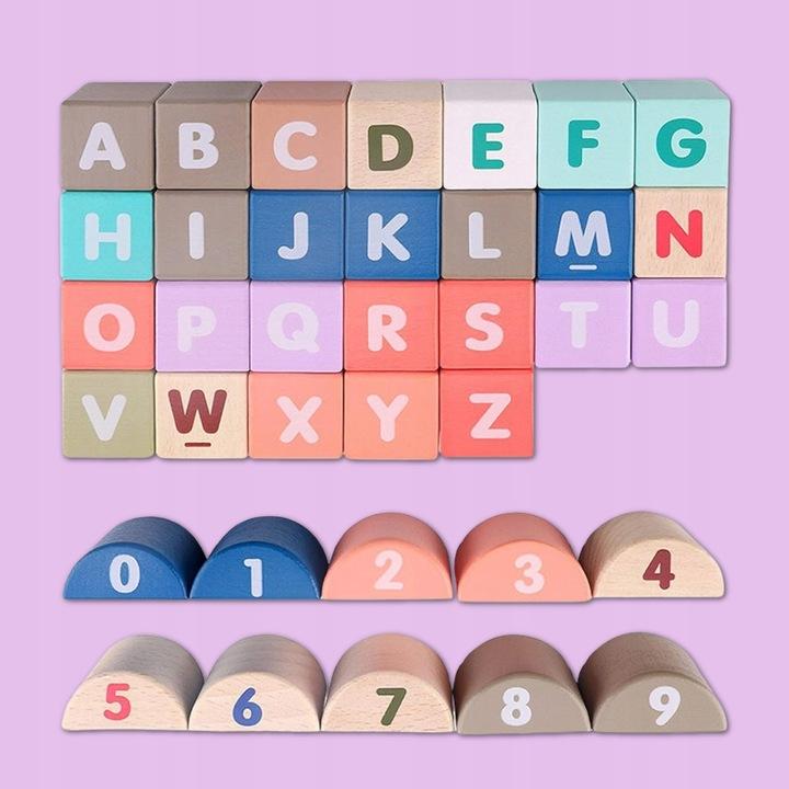 Zestaw Klocki Drewniane Miasto Auta Zestaw Puzzle Mata 115 Klocków Edu