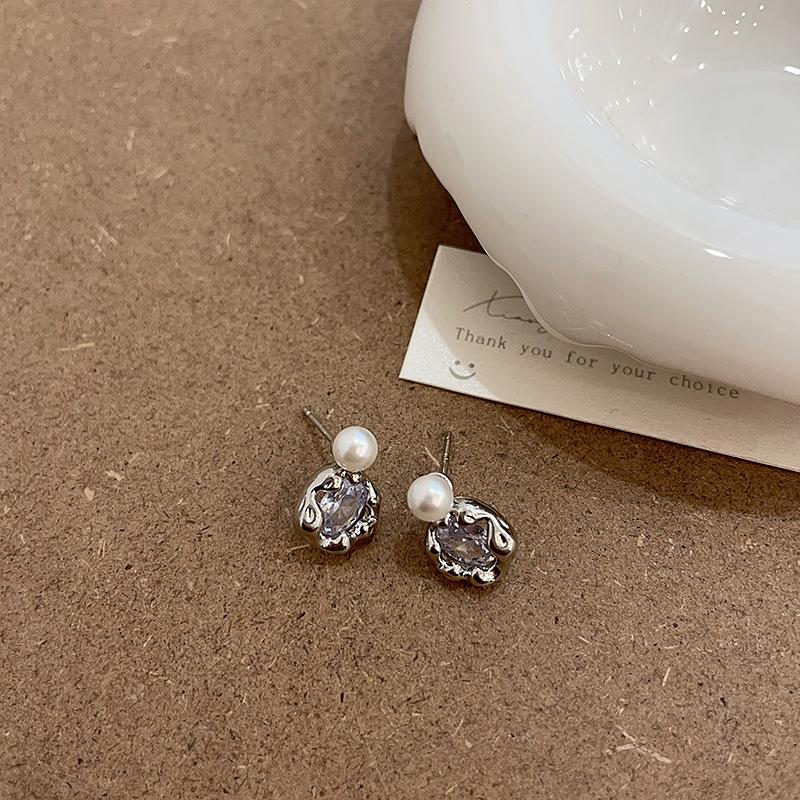 

Легкие роскошные высококачественные серьги-гвоздики с жемчугом и цирконием, женские ретро-элегантные, индивидуальные, модные, темпераментные, простые, универсальные серьги