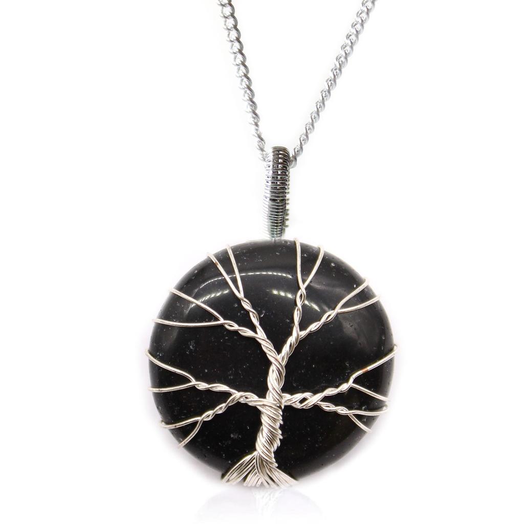 Tree of Life Black Onyx Pendant Necklace