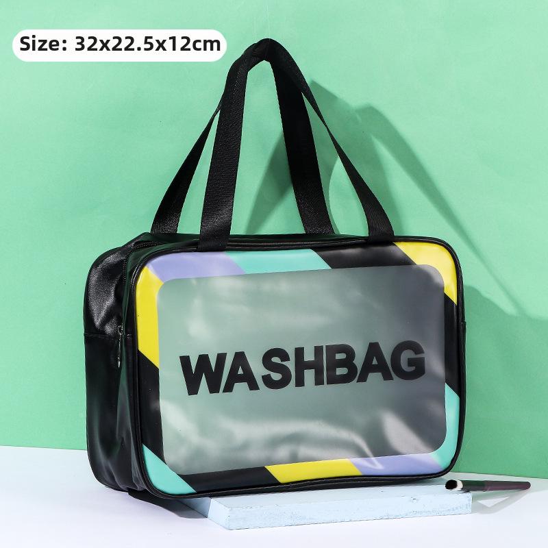 Large Capacity Waterproof PVC Travel Toiletry Bag - Transparent Cosmetic Storage Bag