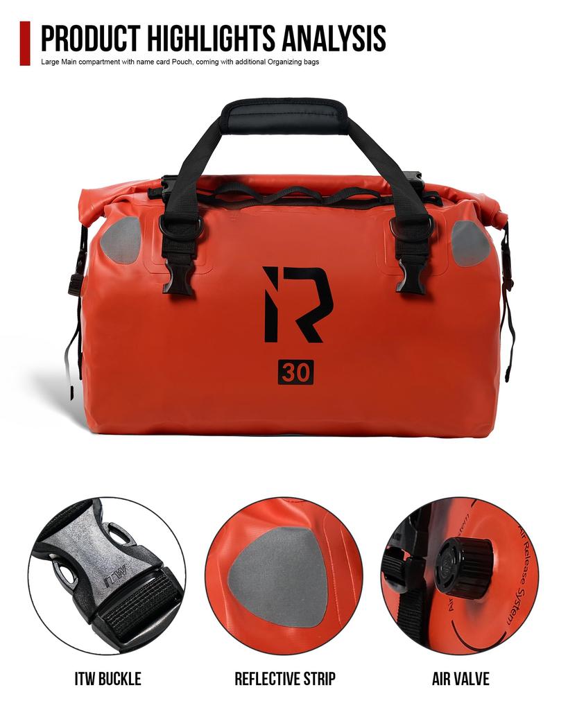 IRON Motorcycle Seat Touring Camping with Shoulder Strap and Reflective Fully Drum Touring Seat Outdoor JIA'S Bag, Bag, & Touring, Tape, One-Touch