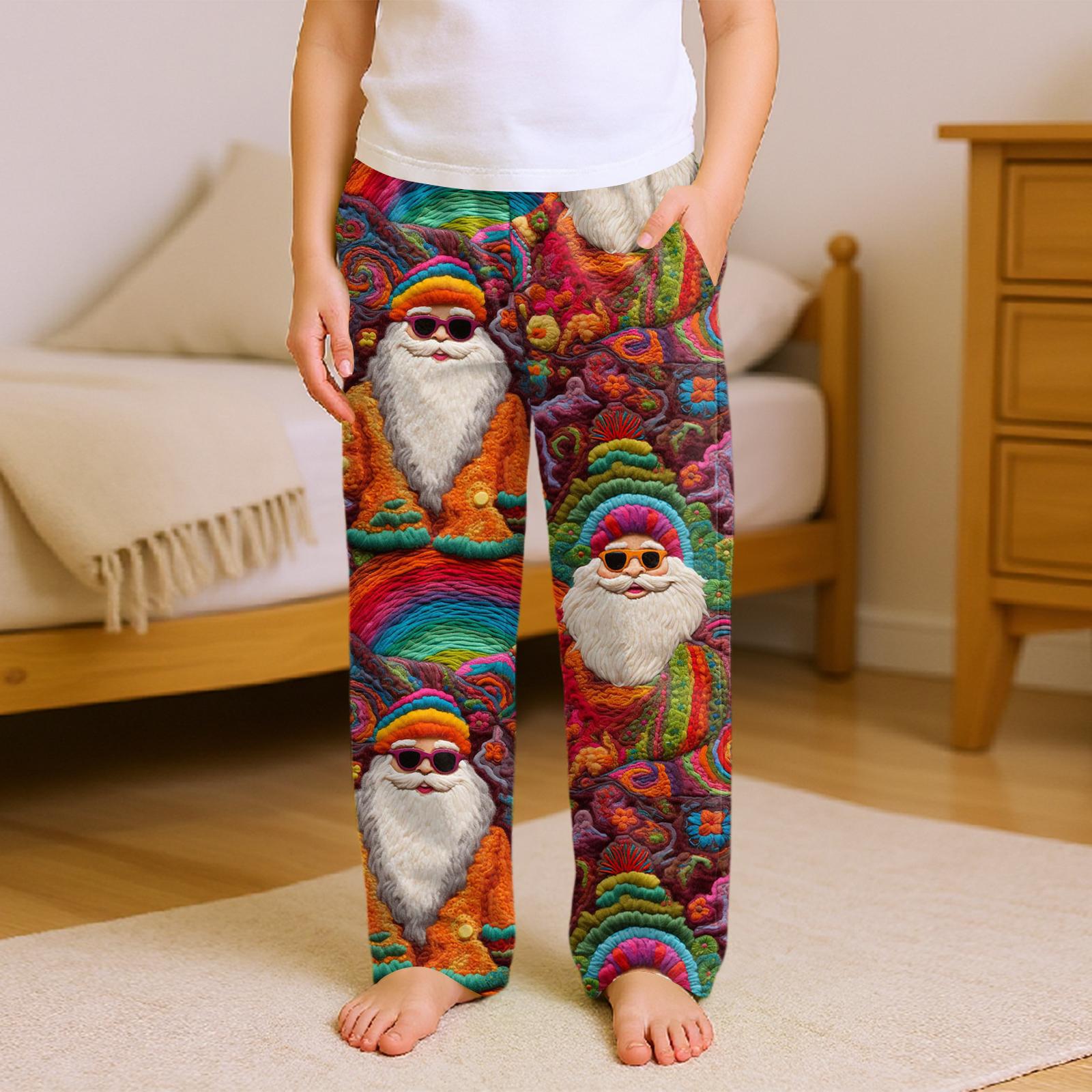 

Модные детские повседневные брюки с рождественским принтом и карманами 160 арбуз красный