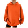 Women's Hooded Long Sleeve Sweatshirt Loose Fit Streetwear Solid Color Pullover Hoodie