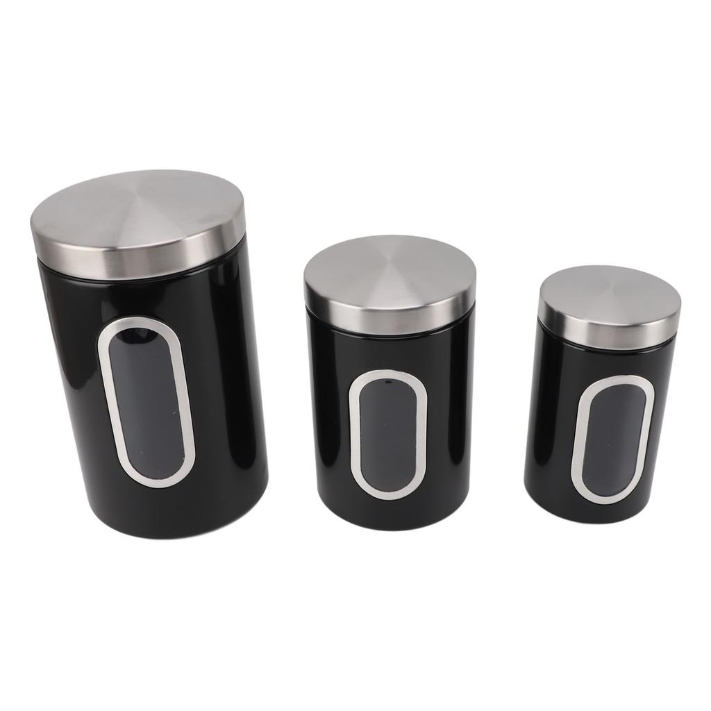 3PCS Kitchen Canisters Set Kitchen Jars With See Window Airtight Coffee Container Tea Organizer