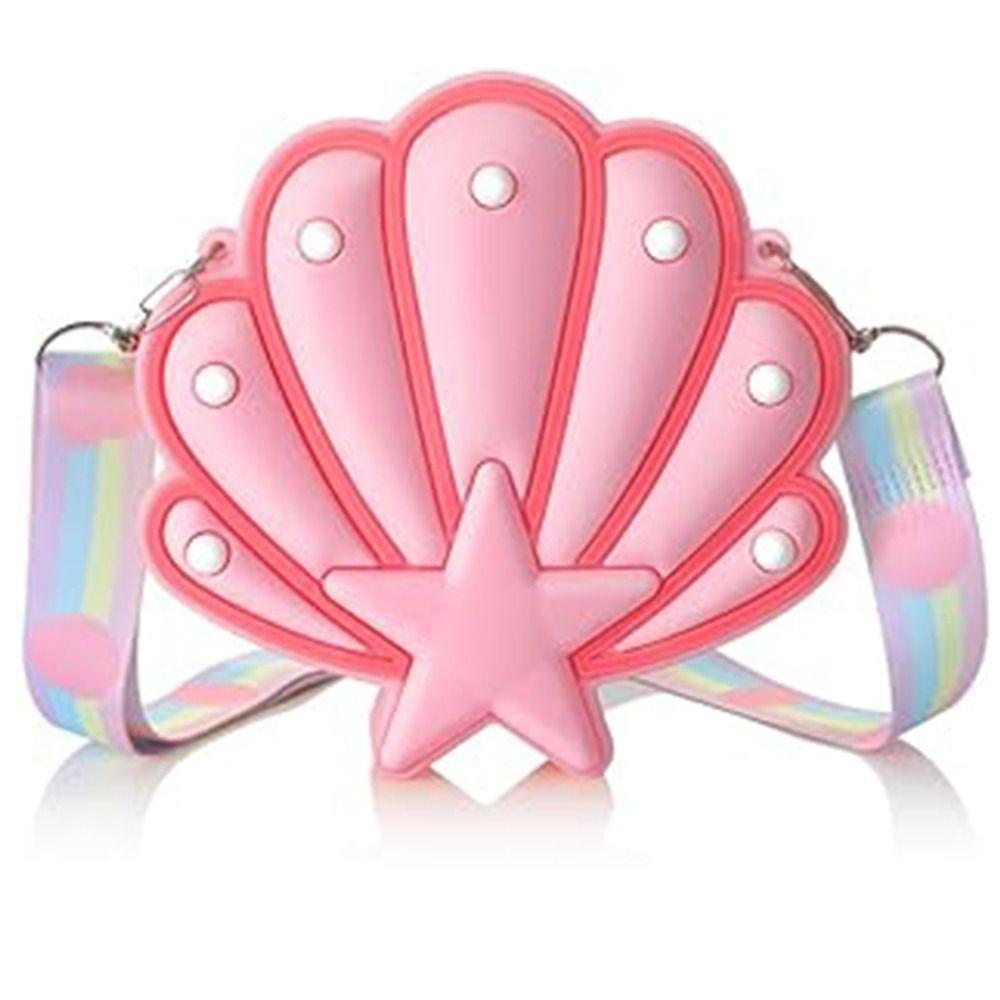 Water-proof Silicone Shell Bags Soft Seashell Crossbody Pouch Zipper Shoulder Bag  Travel