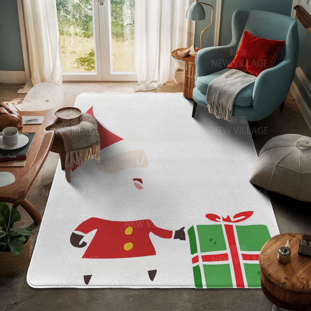 House Entrance Carpet Home Door Mat Living Room Bath Foot Bathroom Non-slip Water Absorption Rugs Bath Merry Christmas Winter