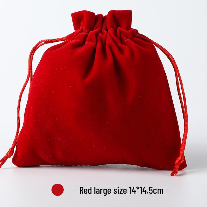 Christmas Flannel Gift Bag: Red Drawstring Bag for Candy, Peace Fruit, and Wedding Favors