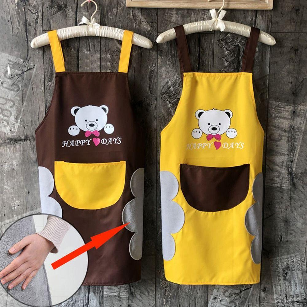 With Hand Towel Kitchen Apron Waterproof Restaurant Uniform Household Antifouling Apron  Barber