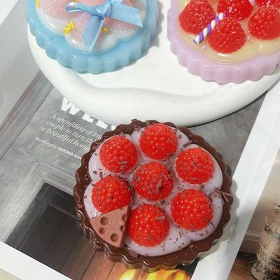 Squishy Kawaii Toast Raspberry Pinch Squeeze Fingertip Toy Cute Strawberry Tart Girl Gift Kids Toys Stress Relief Toys Fidget