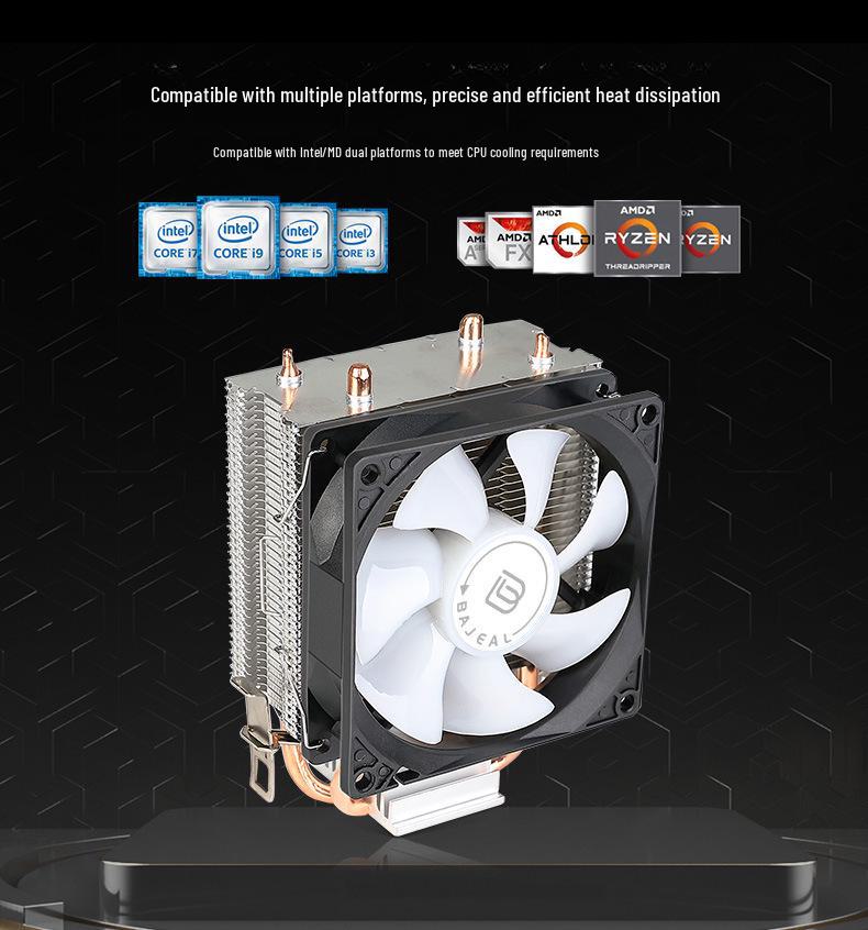 Frost Dual Heat Pipe Silent CPU Cooler with Luminous Fan for AMD & Intel 1151/1155/2011 Desktops