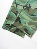European-American Retro Women's High Waist Camouflage Cargo Pants with Wide Legs and Turn-Up Pockets - Style 8115