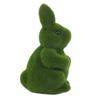 2Pcs Flocking Bunny Statue Artificial Moss Rabbit Figurine Decorative Artificial Grass Bunny Figure for Patio Garden Yard