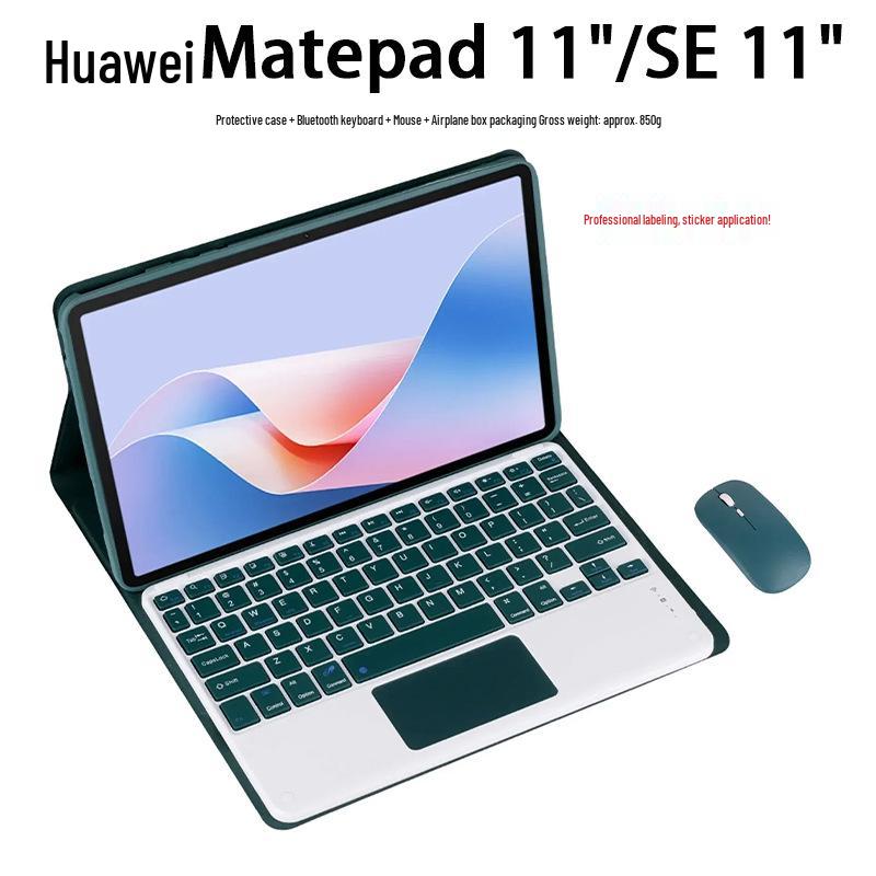 Huawei MatePad SE 11 Tablet Bluetooth Keyboard Case with Detachable Magnetic Silicone Shell