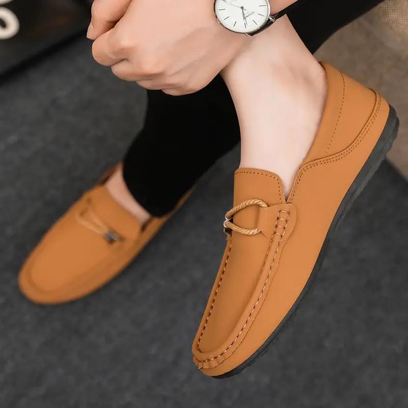 Fashion Round Toe Flat Male Casual Shoe Non Slip Footwear Offer Fashion 2025 In Promotion High Quality Trend Social Men's Leather Shoes