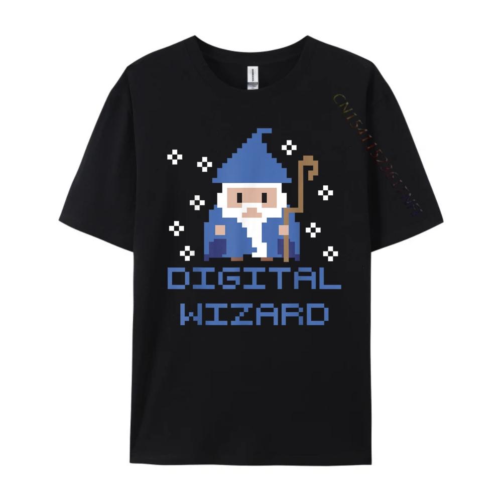 Digital Wizard Tech It Support Computer Gamer Gaming Graphic T Shirts Men Cotton Christmas Shirt Tshirt