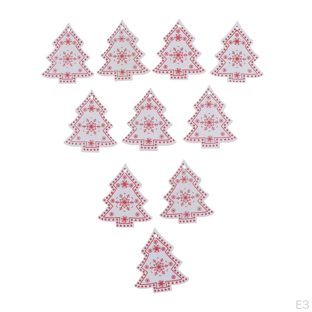 10 Pieces Of Wood Shapes Labels DIY Christmas Ornaments