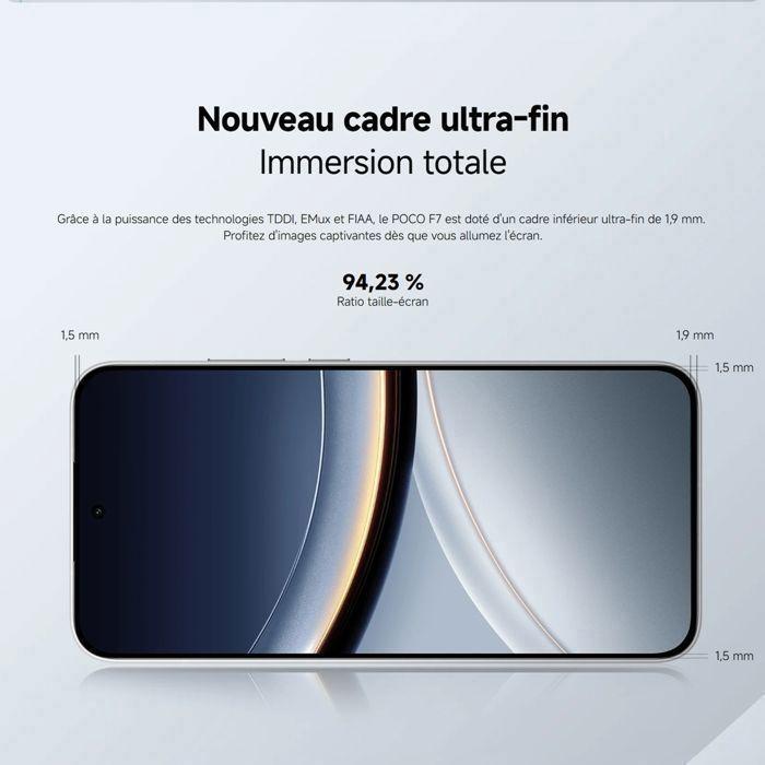 POCO F7 Argent 12 GO + 256 GO - SAMRTPHONE