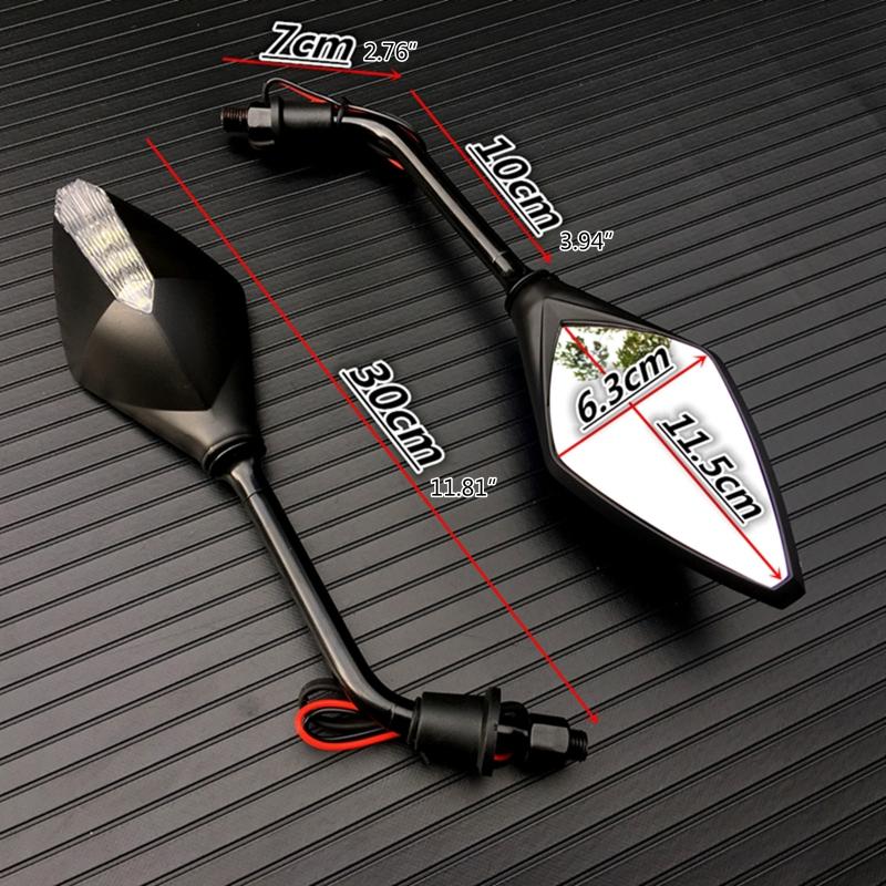 1 Pair Motorcycle Rearview Mirror Scooter Motocross Rearview Mirrors Electrombile Back Side Convex Mirror 10mm Universal