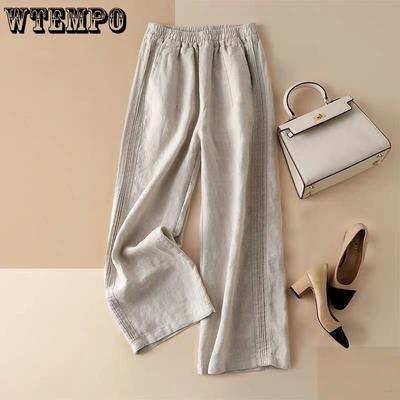 Women's Wide Leg Pants Summer Pants Women's Loose Look Slim High Waist Straight Leg Casual Pants
