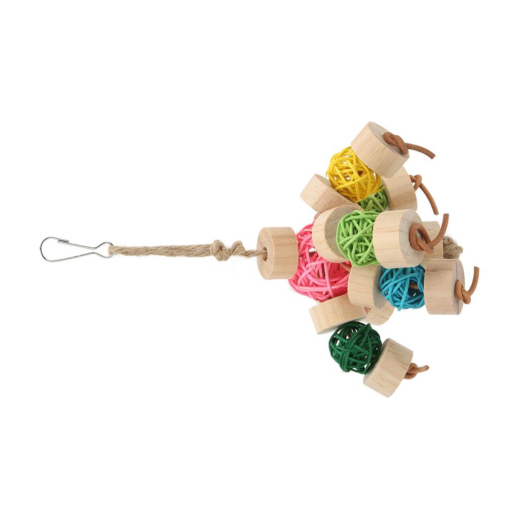 Parrot Chewing Toy Colorful Safe Relieve Anxiety Hanging Parrot Sepak Takraw Toy for Birds Parrots