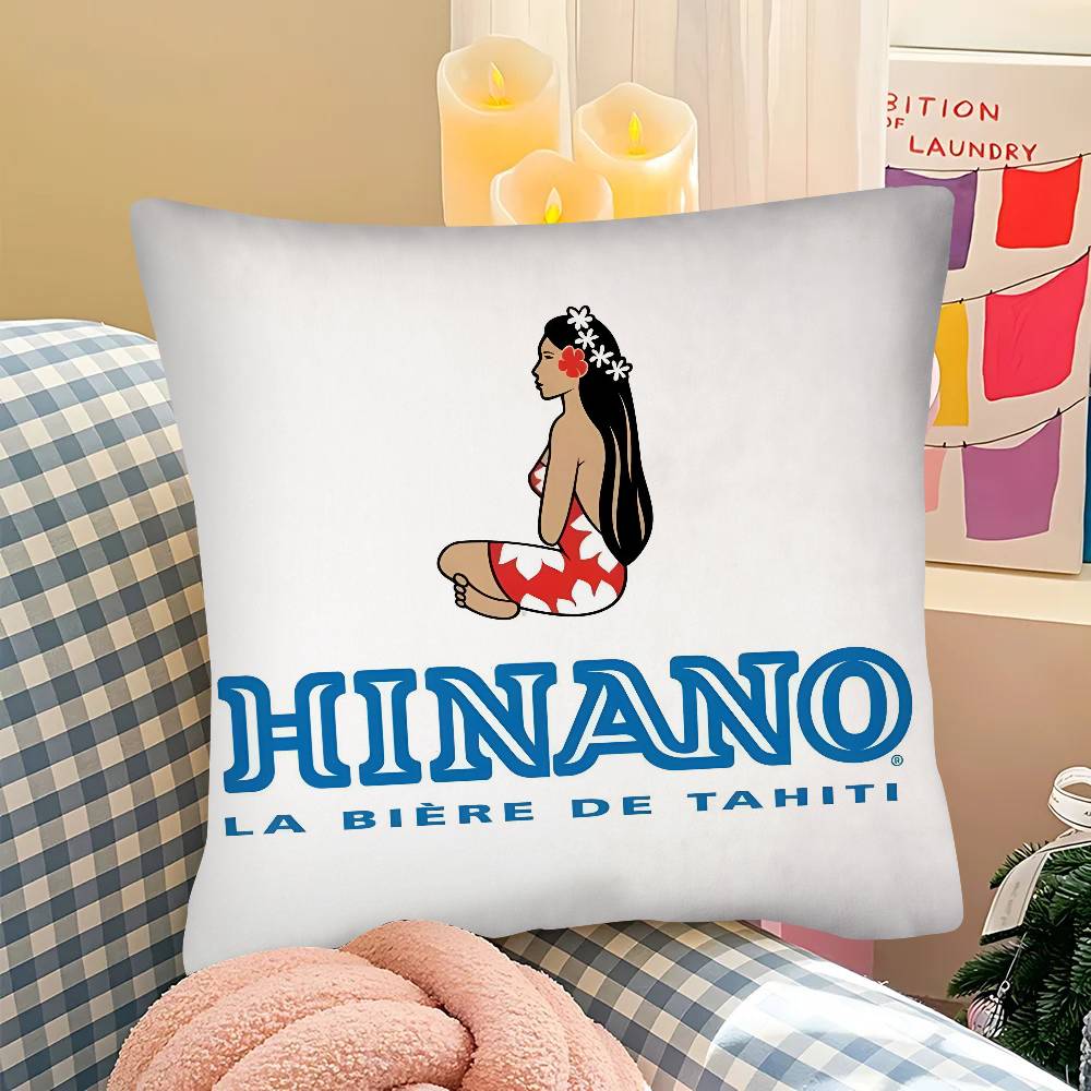 

pc Hinano Tahiti Girl Polynesia Beach Pillow Case Fashion Square Pillowcase Bedroom Sofa Room Ins Decoration Leisure 40x40 cm