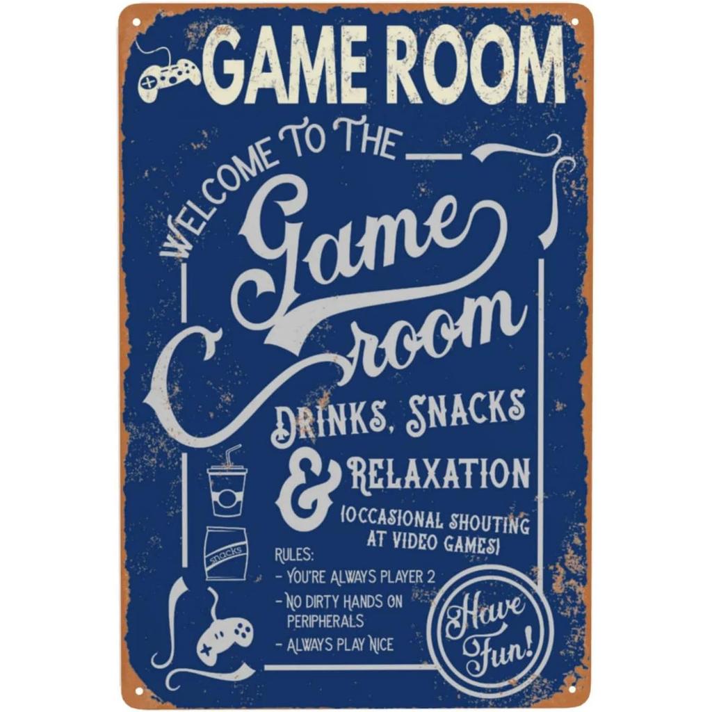 Gaming Room Metal Tin Signs Welcome To The Game Room Poster Boy Bedroom Decor Iron Plate Youth Dormitory Wall Decoration Plaque