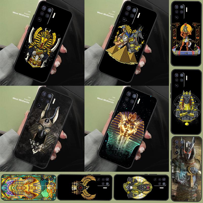Egypt Nefertiti Anubis Ankh Case For Oppo A18 A38 A58 A78 A98 A79 A40 A60 A80 A16 A76 A96 A15 A74 A94 A54 A77 A17 Cover