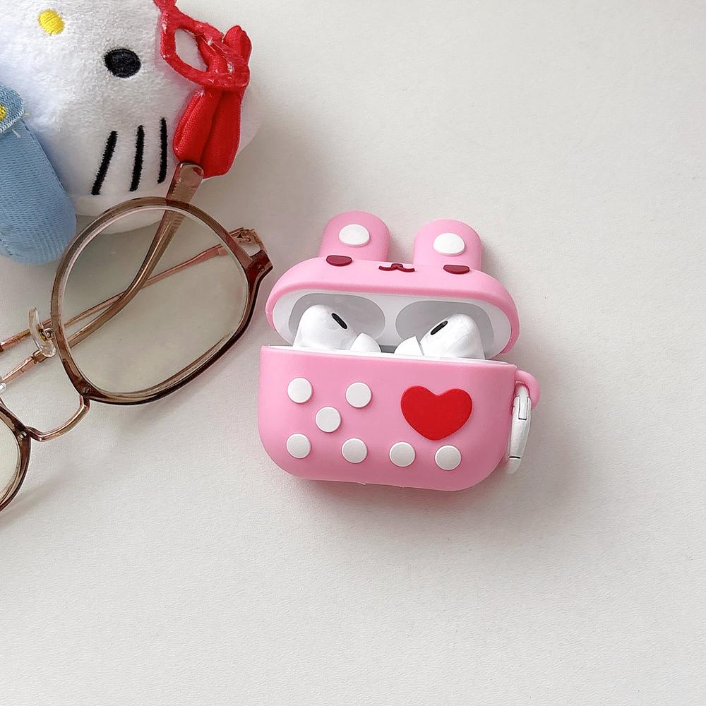 Kawaii Cartoon Rabbit Bluetooth Wireless Earphone Case for Apple AirPods 3 4 Pro 2 Soft Silicone Cover