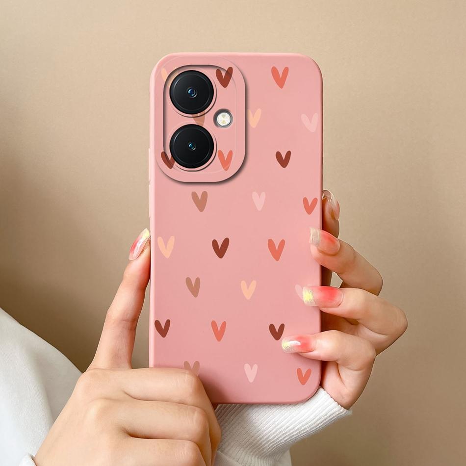 For Vivo Y27 4G 5G Phone Case Love Heart Soft Smooth Liquid Silicone Camera Protection Back Cover For Vivo Y 27 Funda Shell