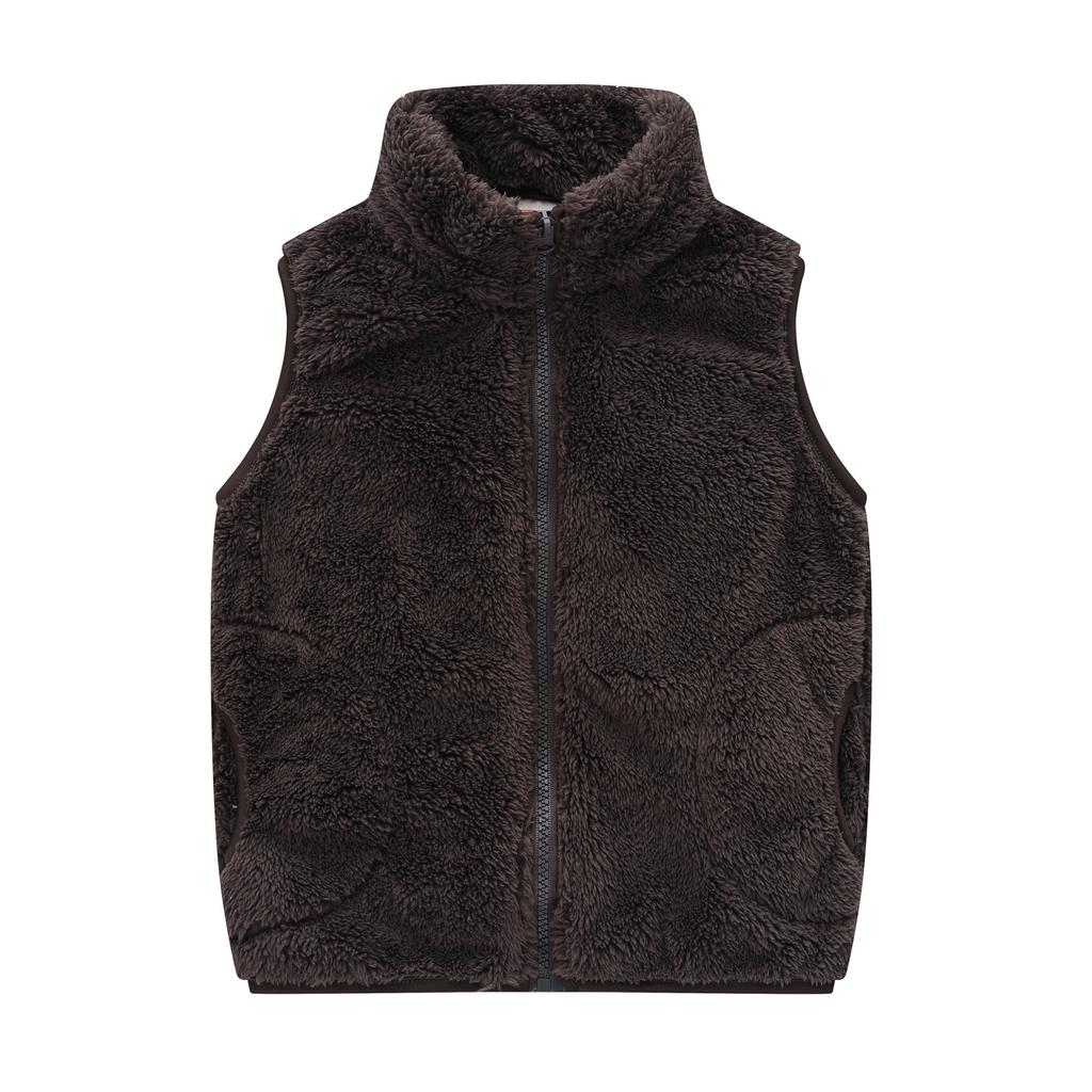 Lässige warme Samtweste für Jungen und Mädchen in mittlerer und großer Kindergröße, koreanische Version mit Taschen, Stehkragen, Pulloverweste, Jacke