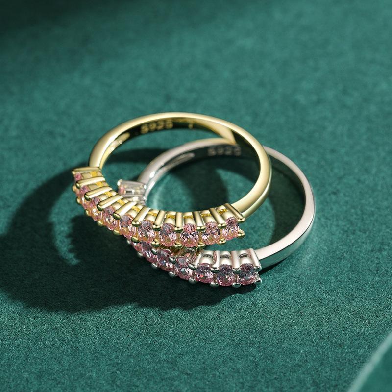 Tancise Classic 925 Sterling Silver Zirkonový prsten Dámské šperky Svatební slib Dárek na párty