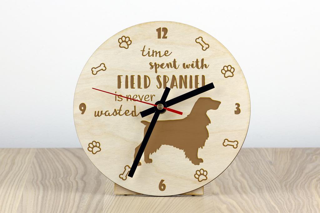 Field Spaniel - clock with dog, wooden clock with engraving, personalised clock by Art-Dog
