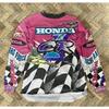 Vintage Honda Moto Cycling Event Uniform Men Women Motorcycle Racing Enthusiasts Long Sleeved Tee Motocross Breathable Jersey