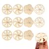 Set of 20 Uncolored Wooden Tops, Can Be Colored, DIY Kit, Natural Wood, Hand-Cranked, Traditional Play, Fun