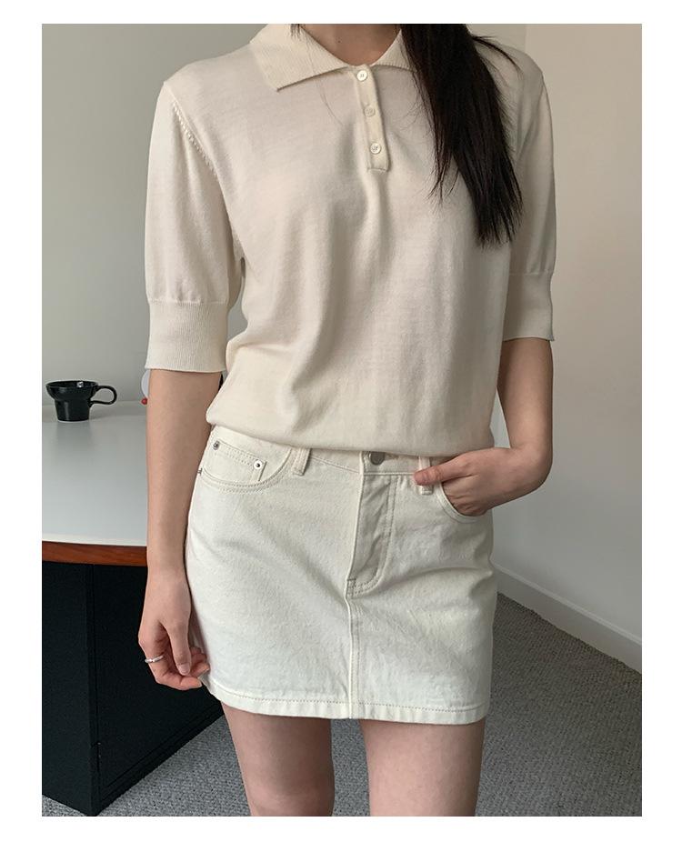 CLEAN SPACE Cotton Washed Denim Mini Skirt, Mid-Waist A-Line Skirt 2025, Style 53357