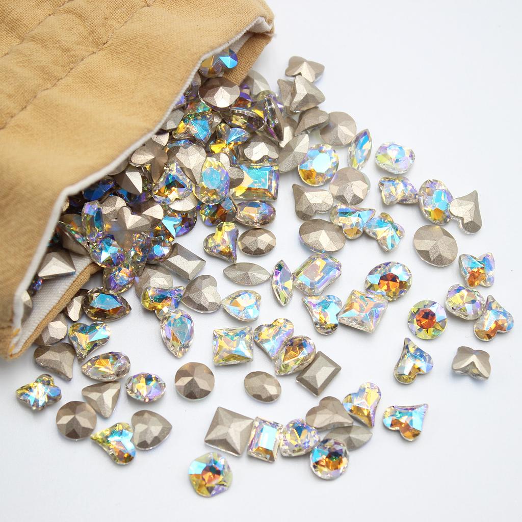 Nail Art Drill Whole Batch By Catty Nail Art Special-Shaped Diamond Burst Flash Color Pointed Bottom Diamond Crystal Glass Mixed Diamond Nail Art