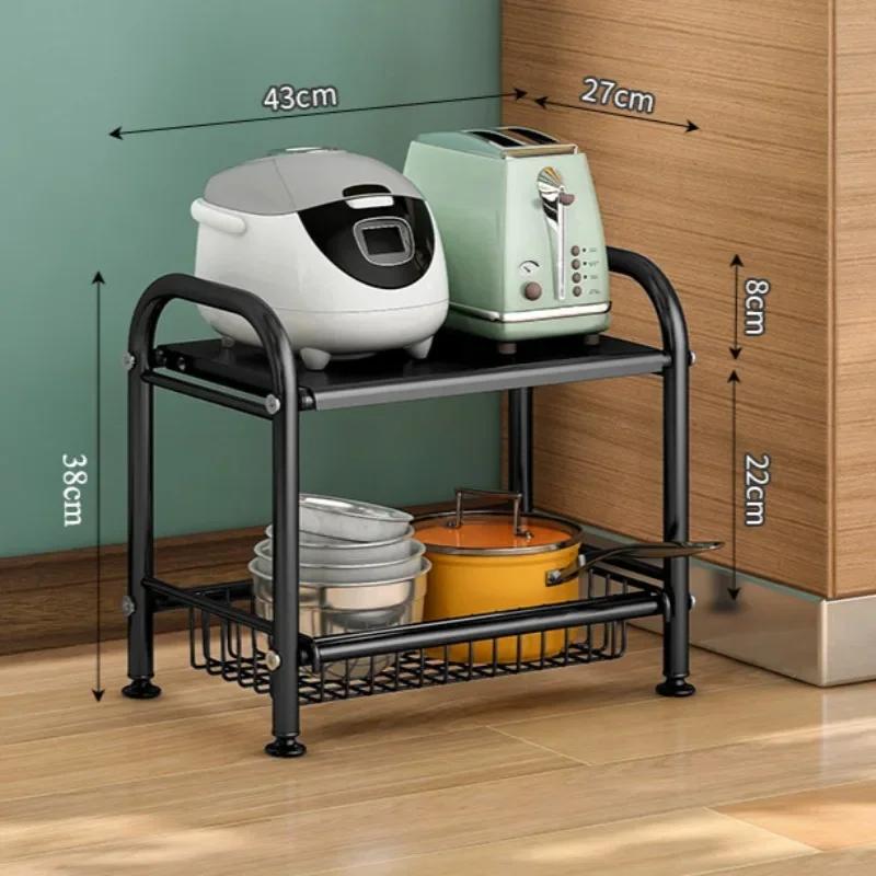 Floor-Standing Kitchen Storage Rack with Wheels Multifunction Microwave Oven Vegetable Basket Shelf Rolling Organizer Cart 16600₽